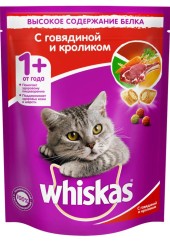 Whiskas сухой корм для взрослых кошек с говядиной и кроликом 800 гр.